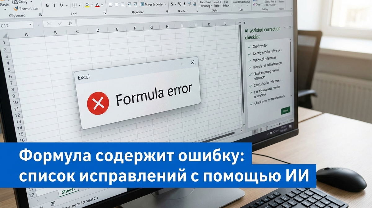 Иллюстрация к статье о методах отладки таблиц Excel с использованием запросов к искусственному интеллекту.