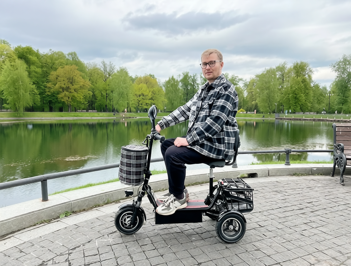 Руки свободны, спина отдыхает, ноги не устают. Самокат с сиденьем – это не детская игрушка, а взрослый транспорт для спокойных перемещений.