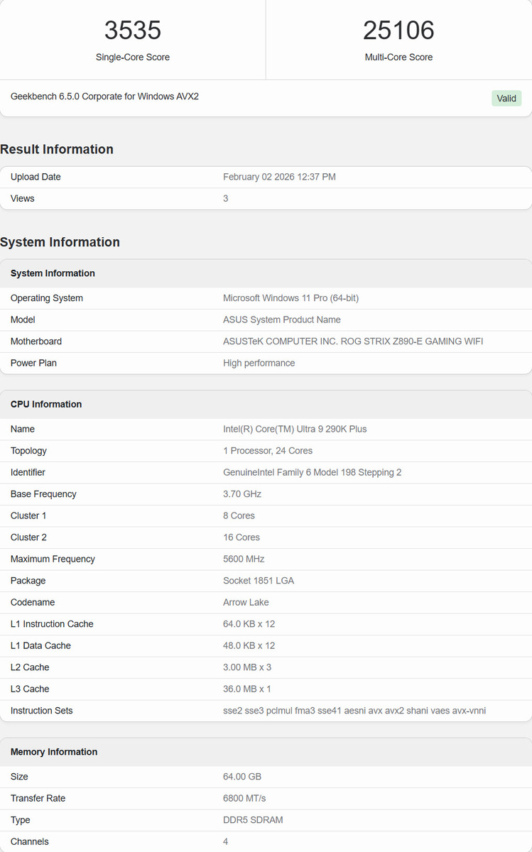 Скриншот сайта Geekbench  📷
