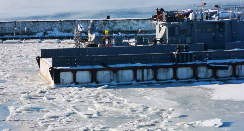    Замерзшая переправа на Балткосу/Фото: телеграм-канал Алексея Беспрозванных