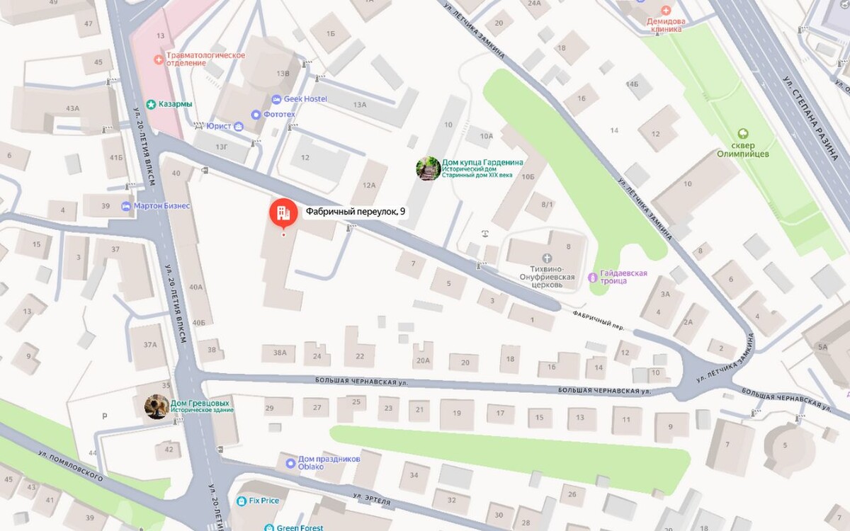    Вопреки протестам Дмитрий Лукинов уплотнит застройку возле ОКН в центре Воронежа Фото – Яндекс.Карты