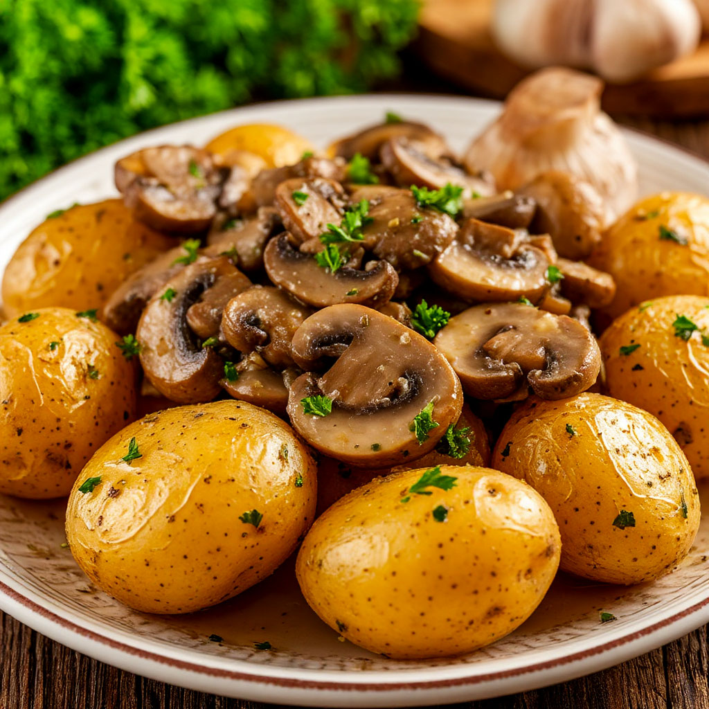 ТУШЕНАЯ КАРТОШКА С ГРИБАМИ