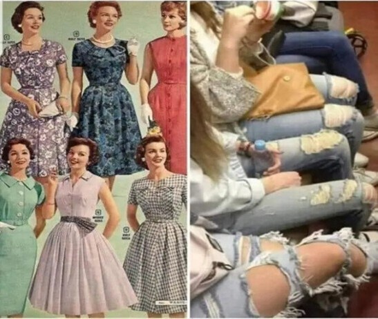 Мода 1950-х и 2020-х. Фото из открытого доступа
