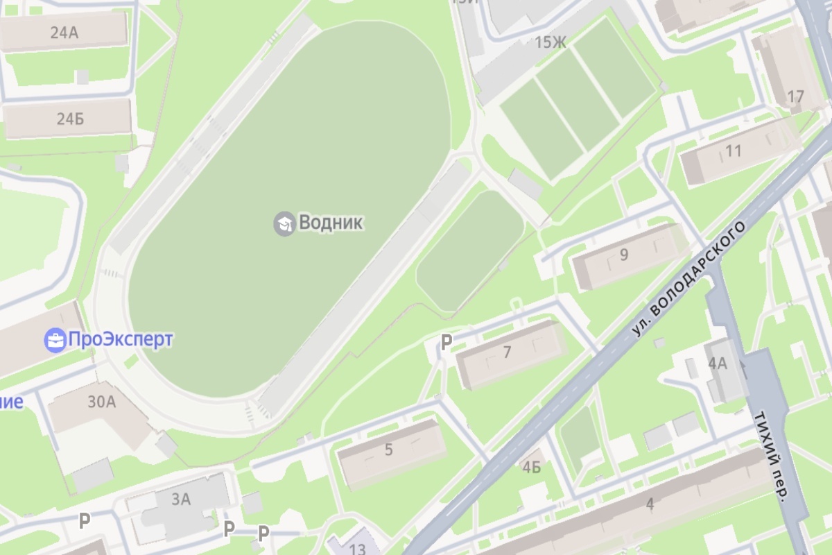    Стадион "Водник" на карте Нижнего Новгорода. / Яндекс.Карты