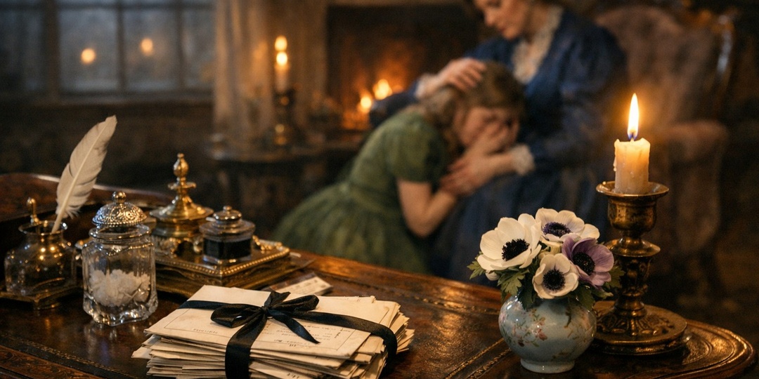 Пачка писем, перевязанная черной лентой, из личного хранилища леди Вестенра.