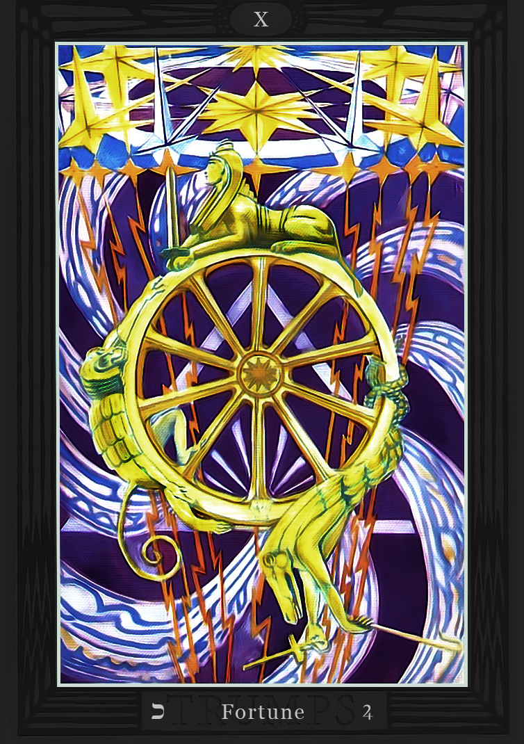 Аркан X («Фортуна») Таро Тота — символическое изображение сменяющих друг друга гун.
