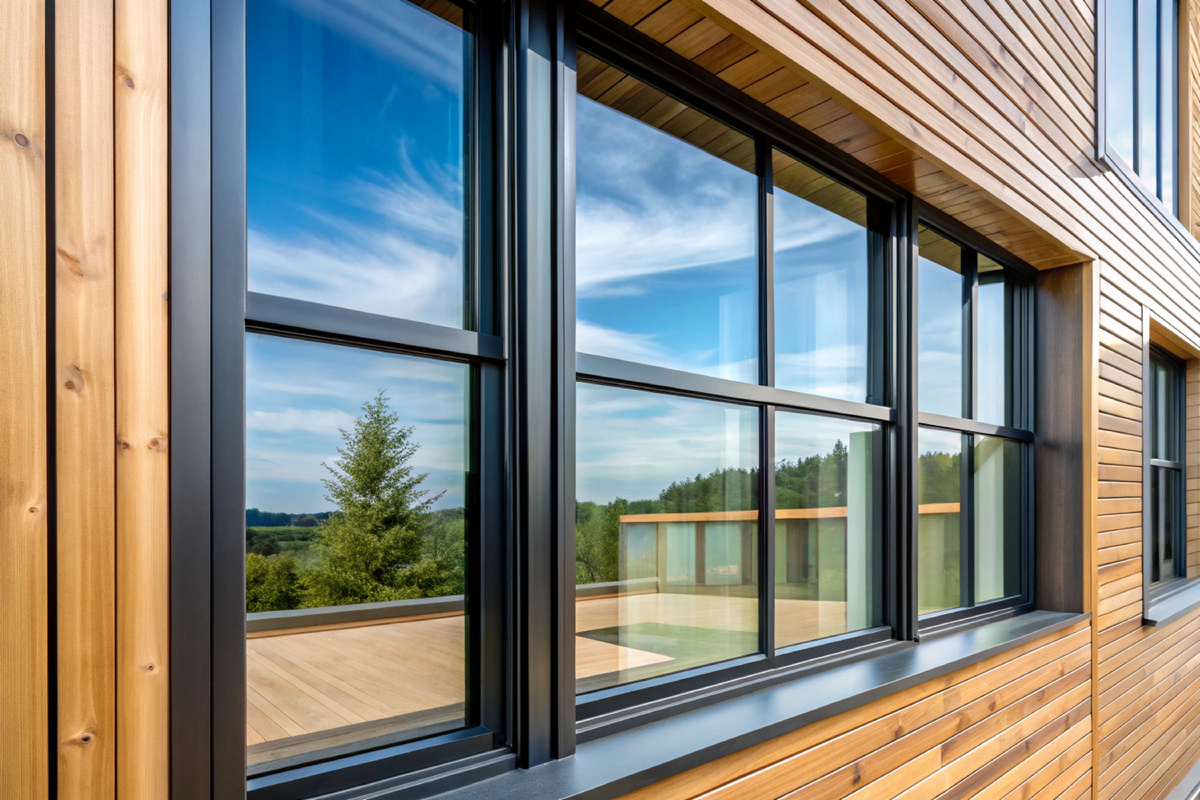 Как выглядят окна с профилями из алюминия в разных экстерьерах