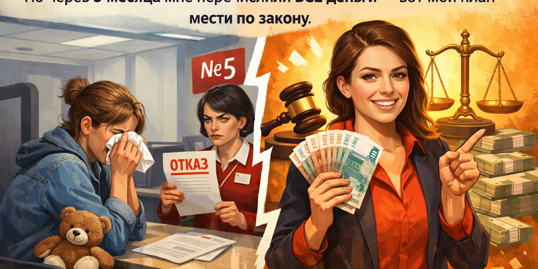 🔊 Мне отказали в пособии на детей. Я рыдала в МФЦ. Но через 3 месяца мне перечислили ВСЕ деньги — вот мой план мести по закону