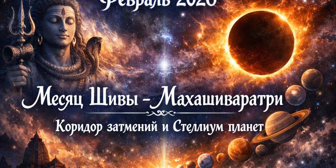 🔱 Февраль 2026 - Месяц Шивы - Махашиваратри, Коридор затмений и Стеллиум планет | Подлинный Джйотиш Мата Сури