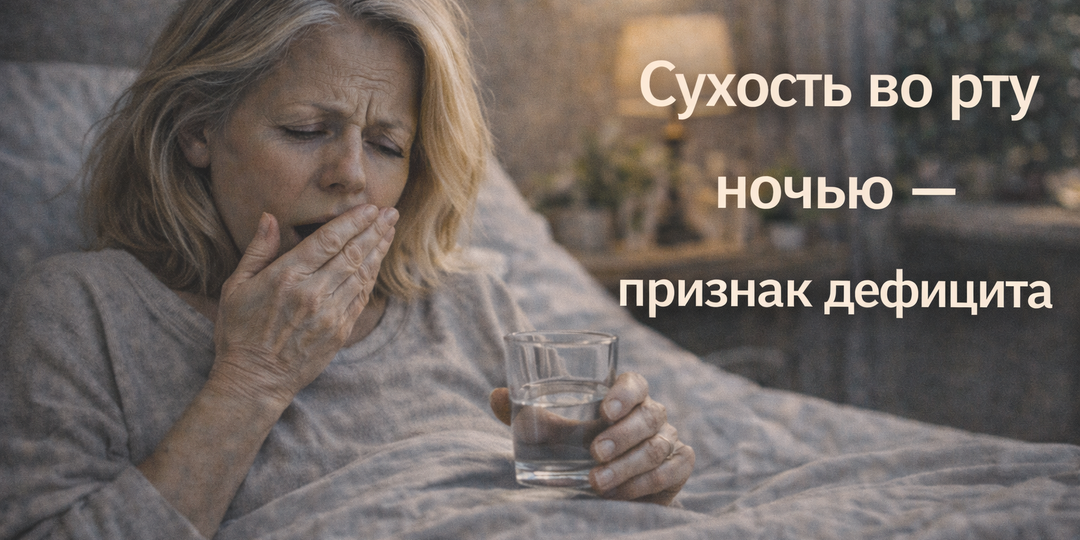 Сухость во рту ночью — признак дефицита, а не просто возраст?