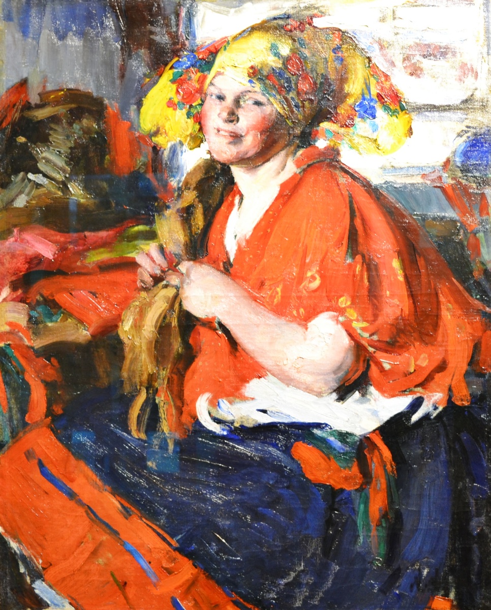 Абрам Ефимович Архипов. "Крестьянка, запоетающая косу", 1919г. Частная коллекция. Фото автора канала 