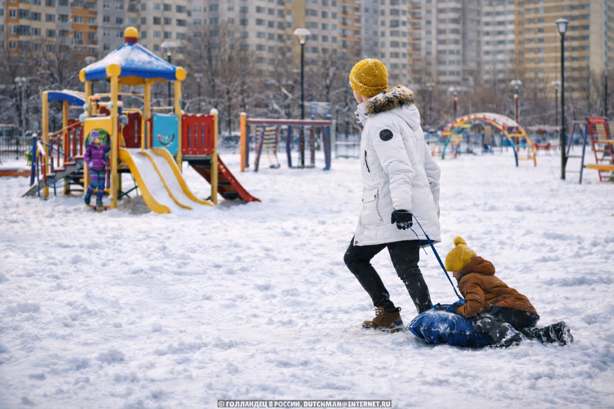 Мы отлично играли во дворе. 