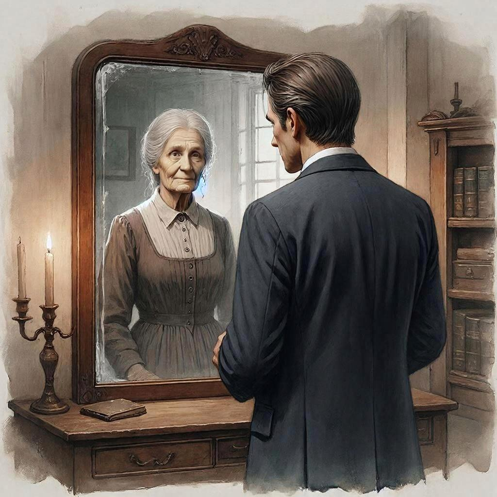 Образ духа бабушки в зеркале