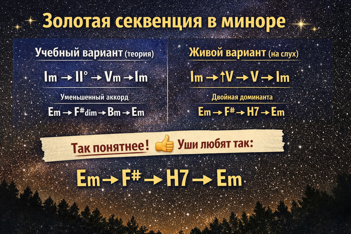 Золотая секвенция в Ми миноре