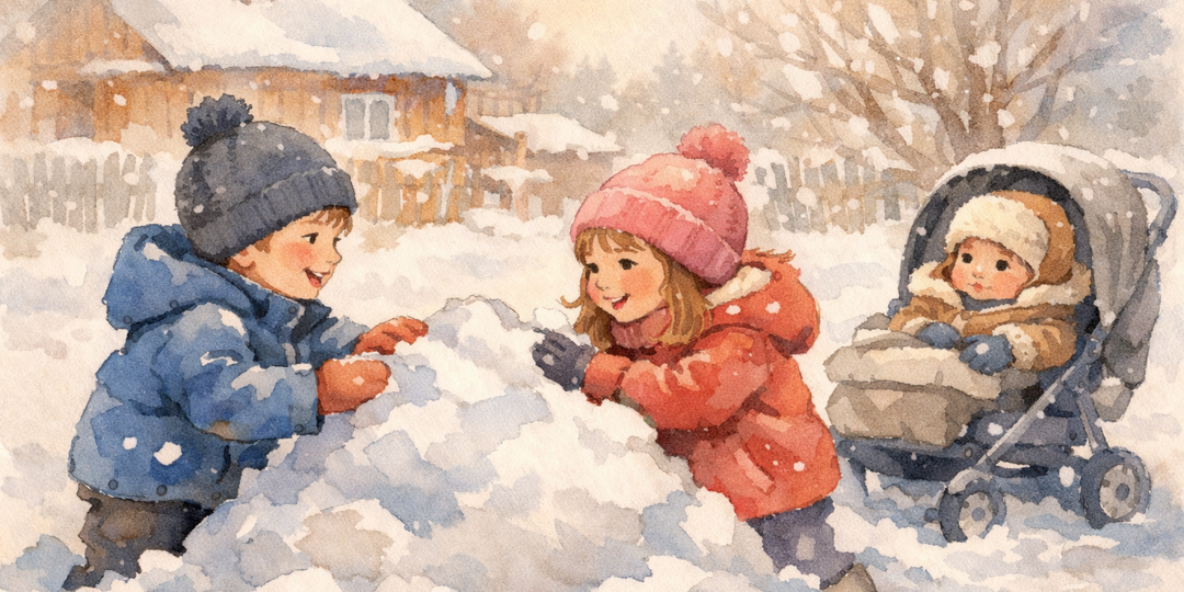 ❄️Поездка к бабушке и дедушке. Часть 5: Где исчезает снег, а сугроб всё понимает