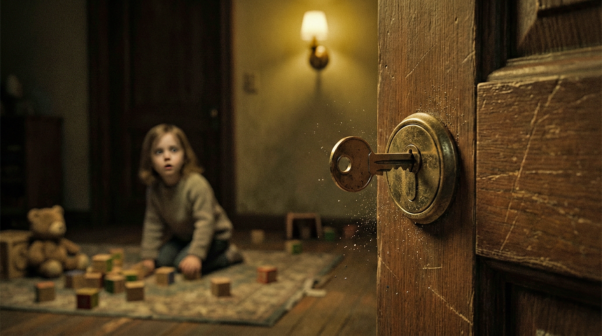 Звук поворачивающегося ключа в замке