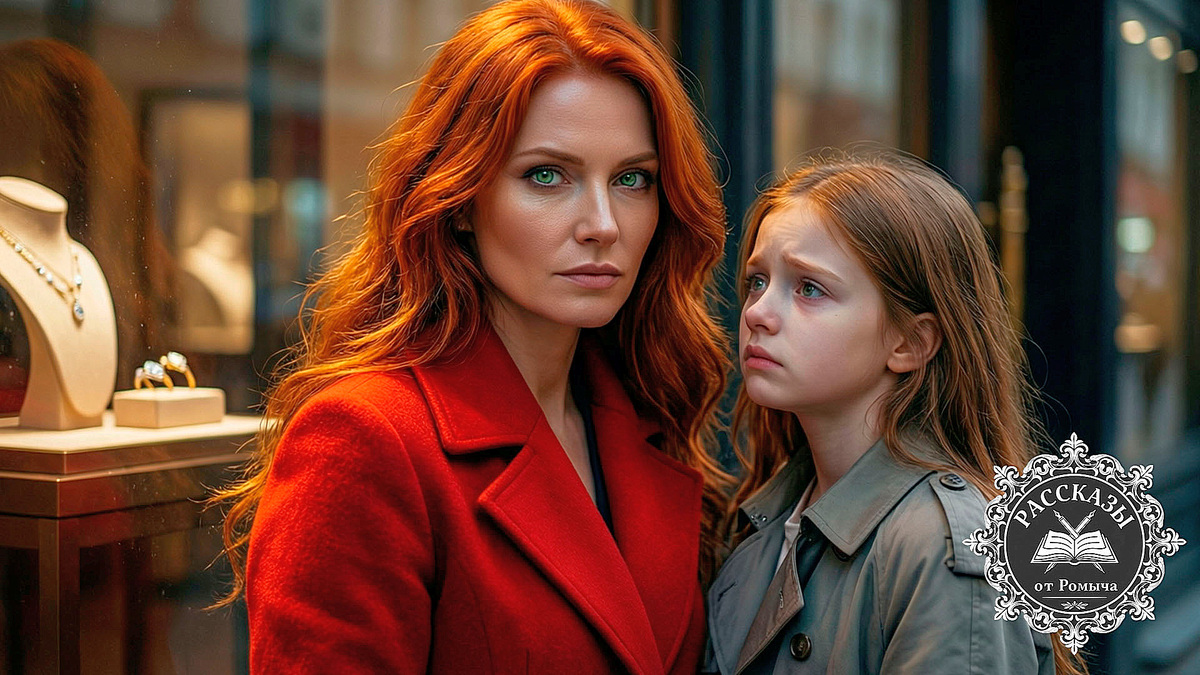 Женщина в красном пальто и ее дочь выбирают украшения после громкого скандала с арестом зятя