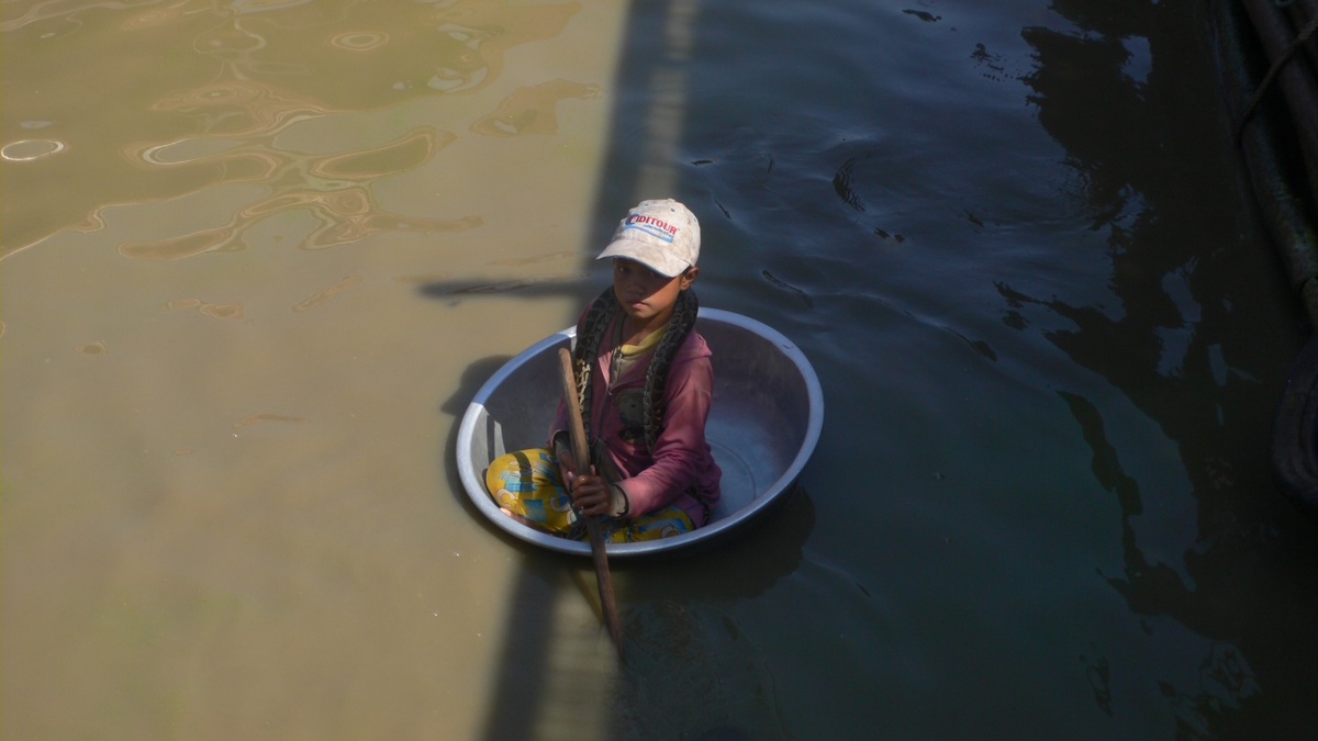 Плавучая деревня на озере Тонлесап в Камбодже