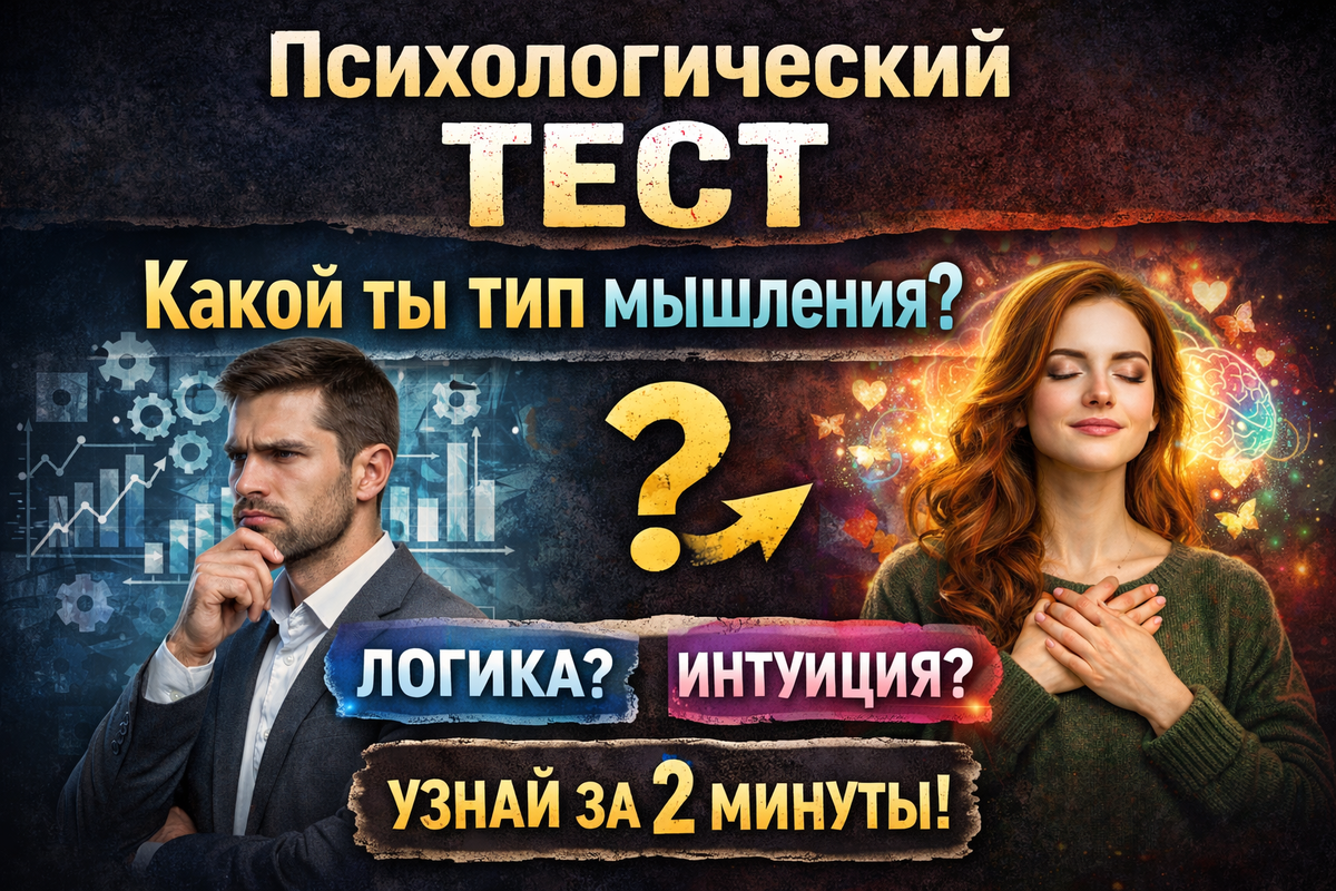 Психологический тест: Какой ты тип мышления — узнай правду за 2 минуты