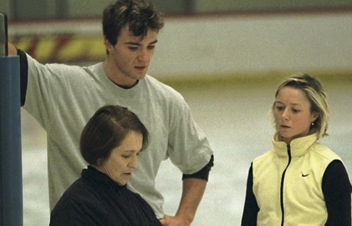 Елена Бережная и Антон Сихарулидзе с Тамарой Москвиной.