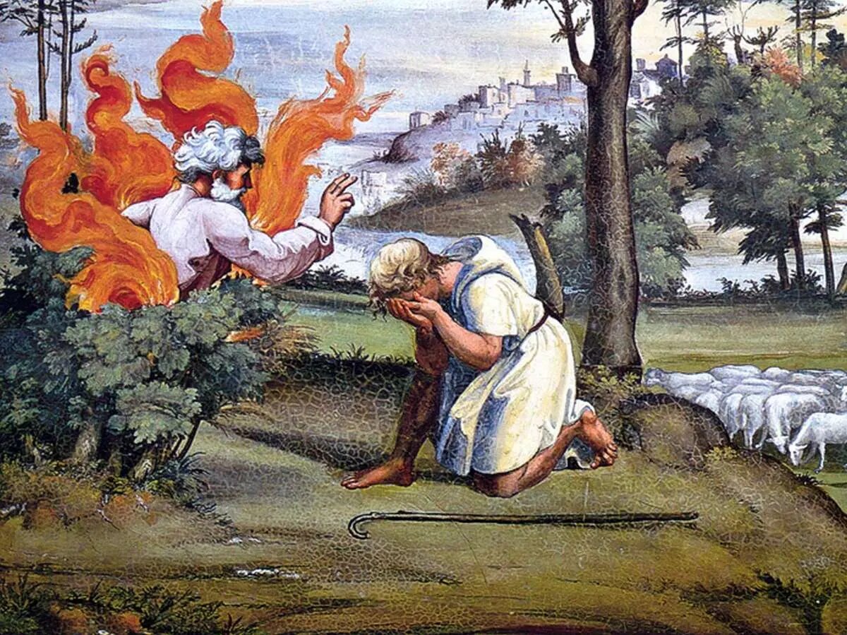 «Моисей и неопалимая купина», фреска Рафаэля