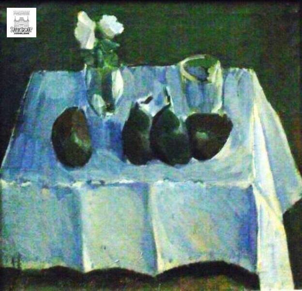 Примерно в 1993 году художник Виктор Катков организовал фонд творческого наследия при костромском отделении Союза художников и попросил меня пожертвовать одну работу отца и одну мою. Я посчитал такую идею полезной и правильной. В результате подарил этот натюрморт и свой "Натюрморт с чайником". Через несколько лет работы собранные фондом были переданы в костромской художественный музей, ныне музей - заповедник.