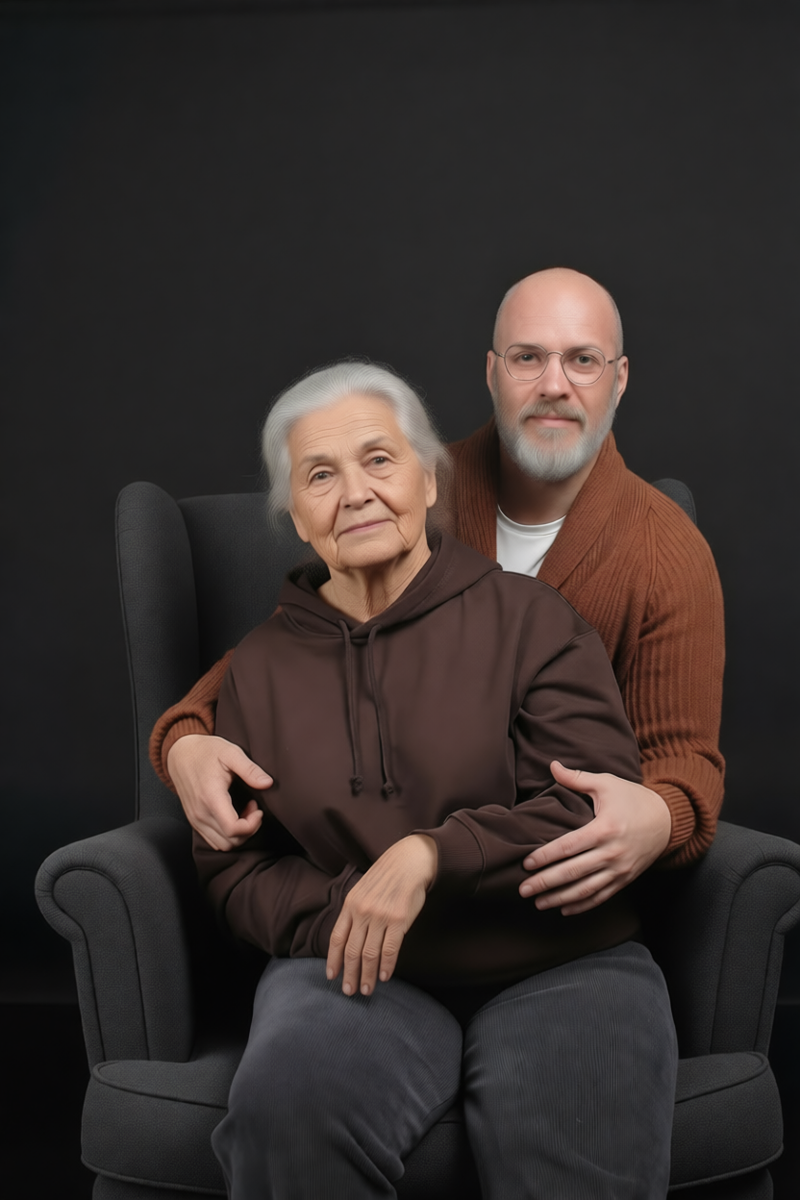 Тут нам 66 и 63 года, По мнению ИИ к 66 годам у меня постареет только борода