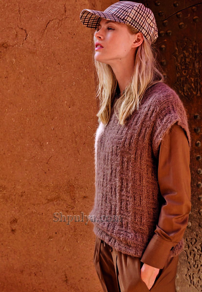 Жилет с простым структурным узором