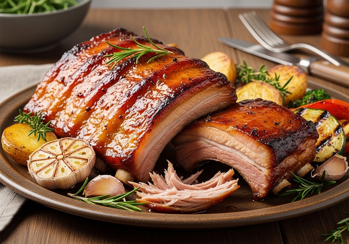 Запеченные свиные ребра 