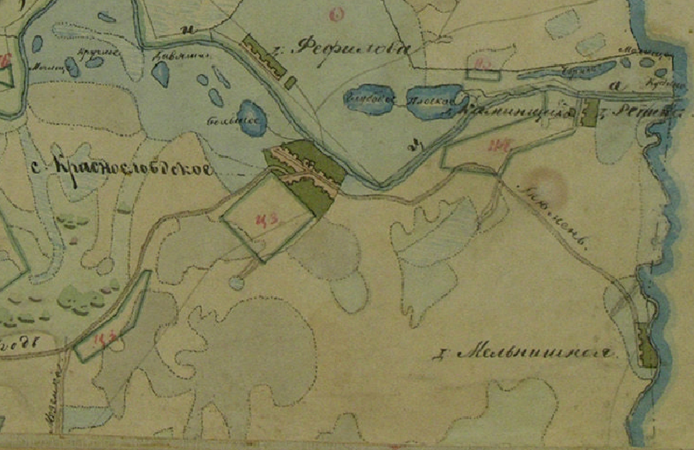 План Генерального Межевания Екатерины II . Фрагмент.