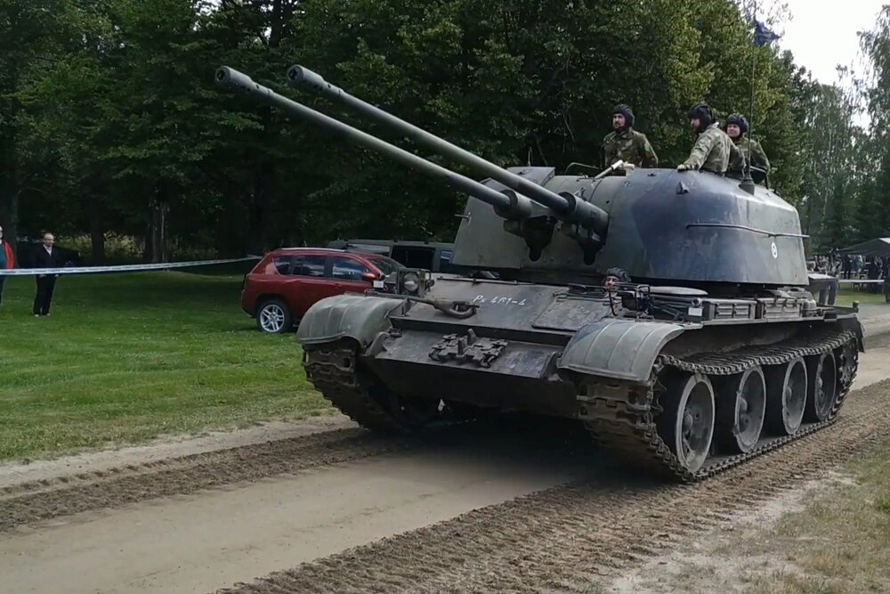 Советская самоходная артиллерийская установка ЗСУ-57-2 в Финляндии. Автор: Alex Nik / YouTube, © 2019год