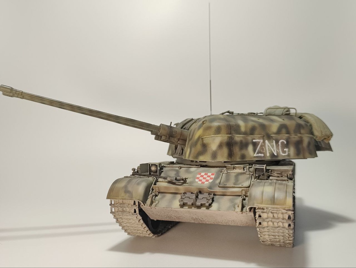 Стендовая модель советской зенитной самоходной установки ЗСУ-57-2. Масштаб 1/35. Производитель набора: "Trumpeter" (Китай). Автор: Владимир Загумённов © 2026 год