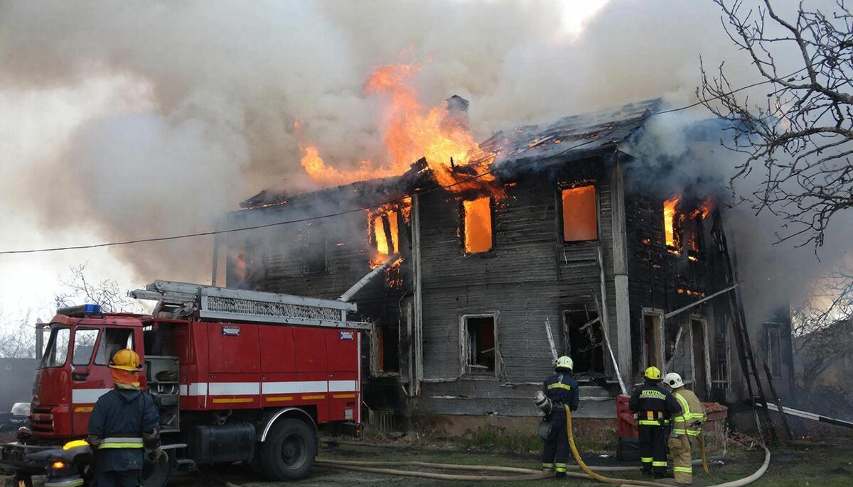 Тушение пожара.