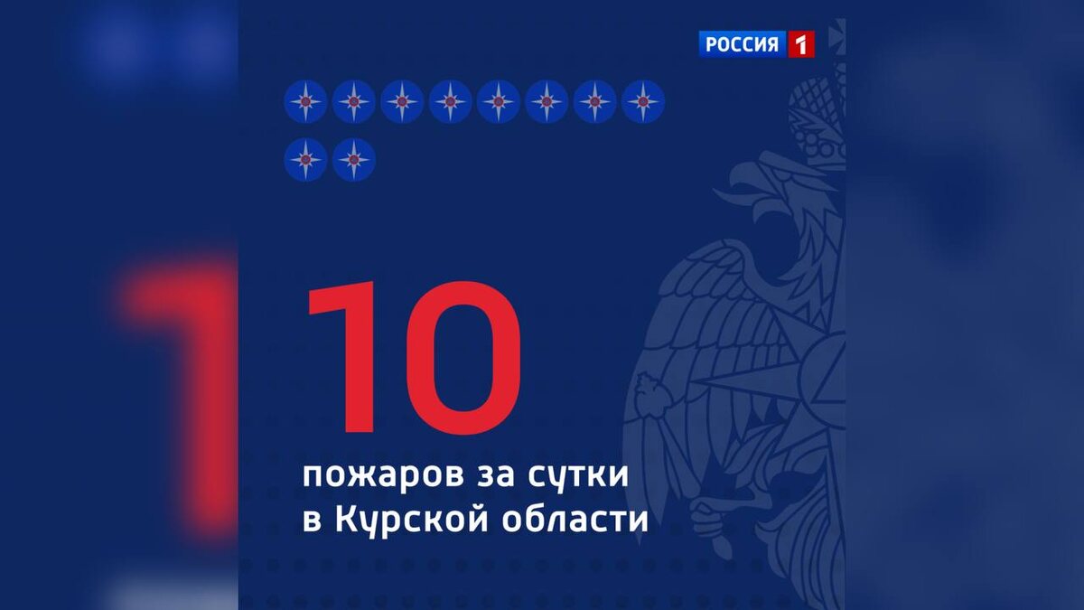    10 пожаров за сутки в Курской области