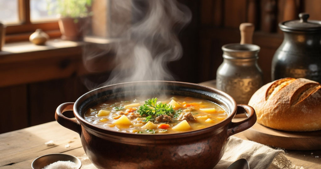 Русская похлёбка, которую недооценивают даже сегодня. Картофельная похлёбка с пшеном.