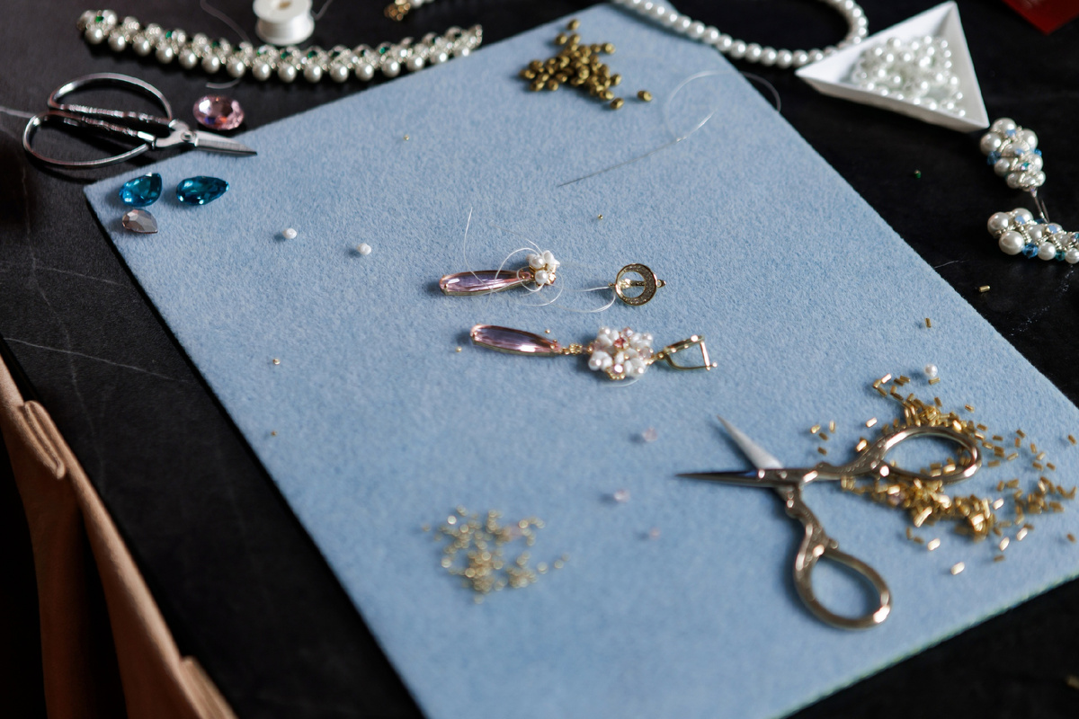 Серьги из бисера на моем уроке