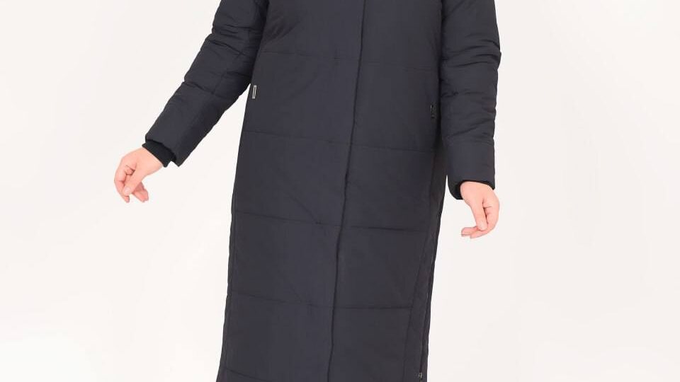 Зимнее пальто Еп 1992, цвет черный, утеплитель альполюкс 200гр, длина 105 см