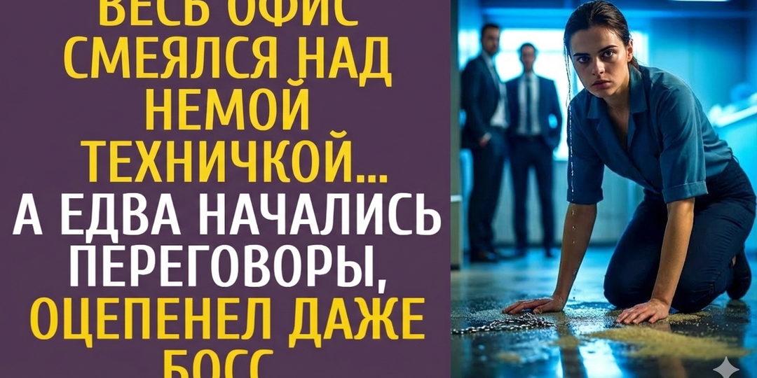 В офисе все смеялись над техничкой Многие считали, что она немая Но на важных переговорах все удивились ее умению говорить
