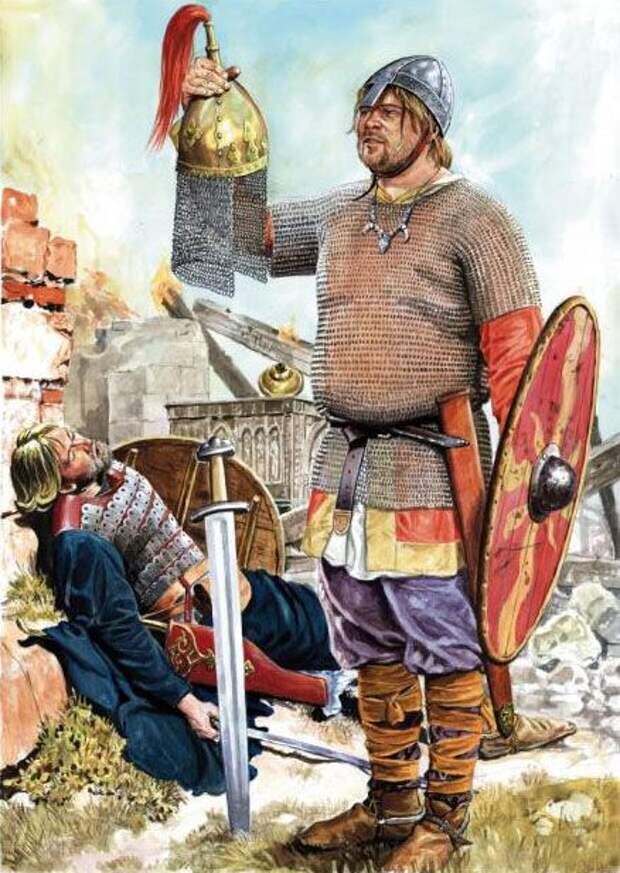 Польский воин на развалинах чешского града.