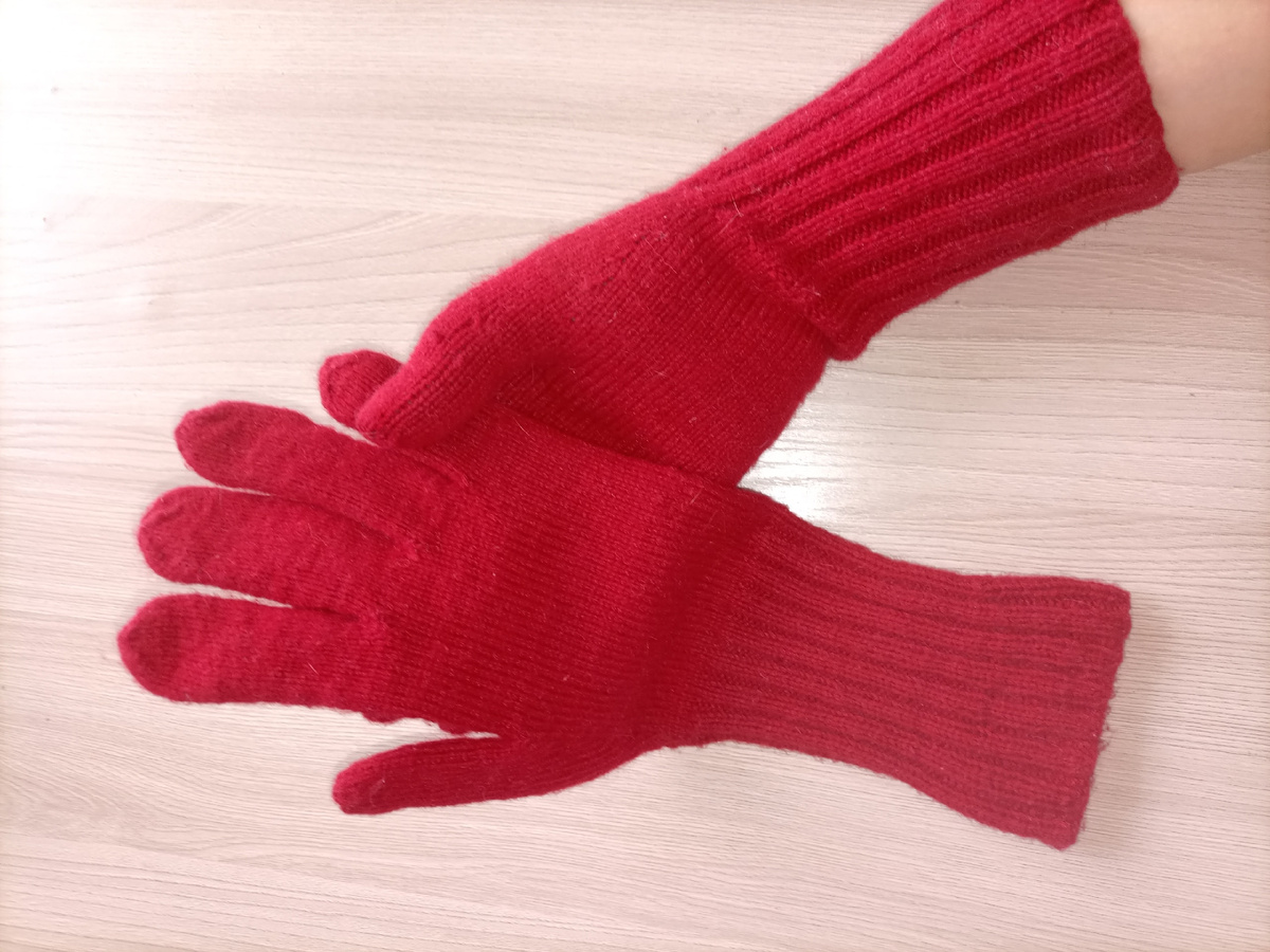 Перчатки спицами из кашемира