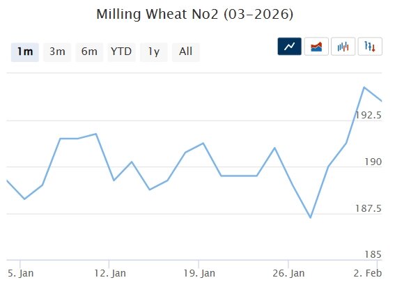 Мартовский фьючерс, Париж, евро/тонна