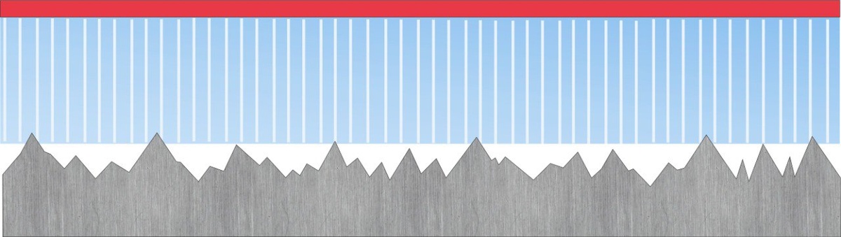 Клей держится только за пики поверхности.