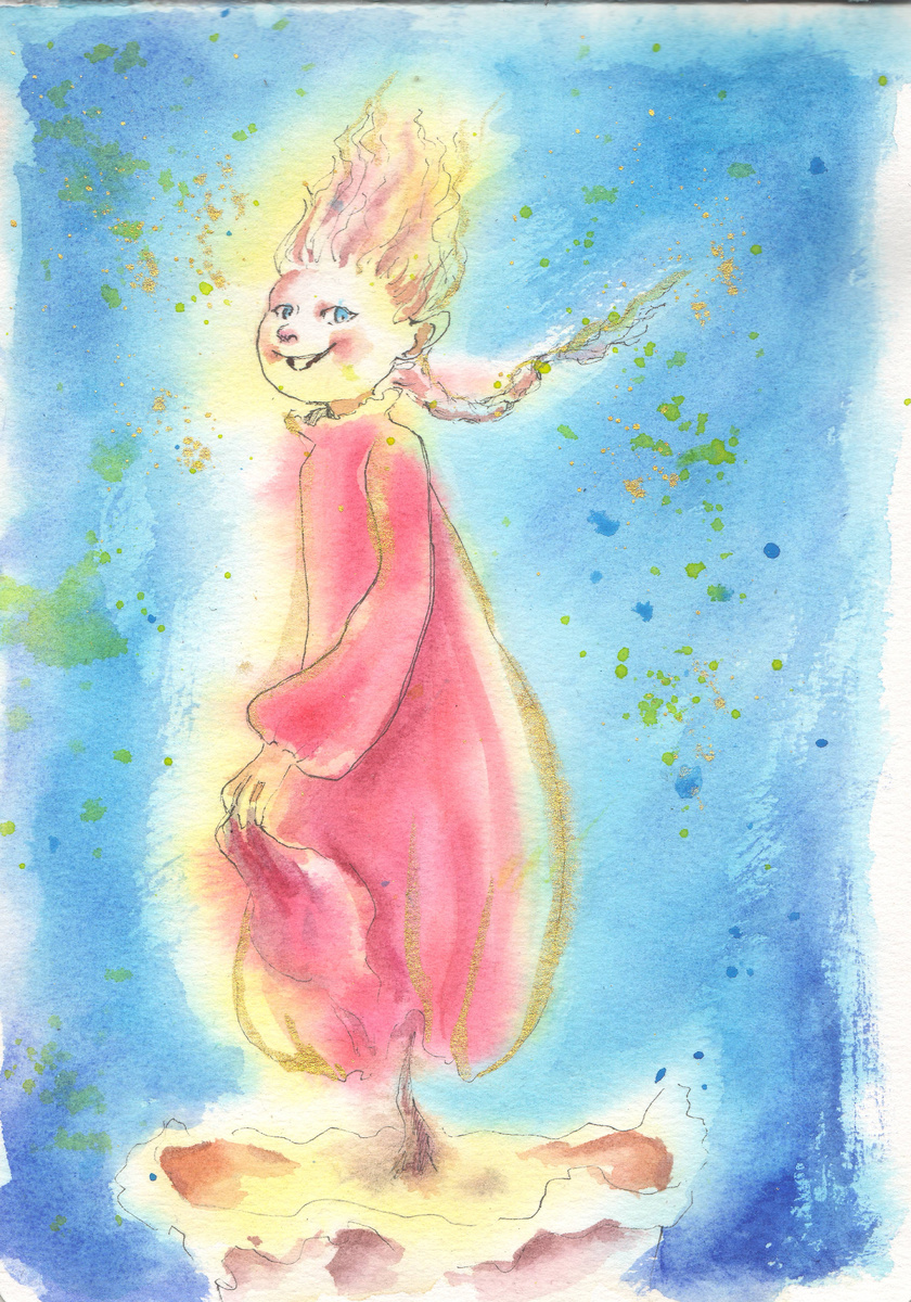 Обводка золотистой краской. В живую она смотрится интереснее. Но хотелось побаловаться.)