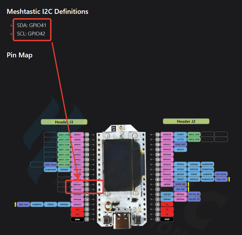 Heltec v3 I2C pins