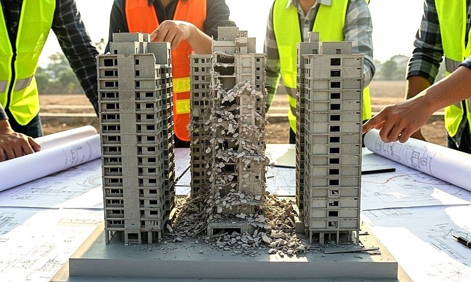 Планирование демонтажа железобетонных конструкций. Фото из окрытых источников