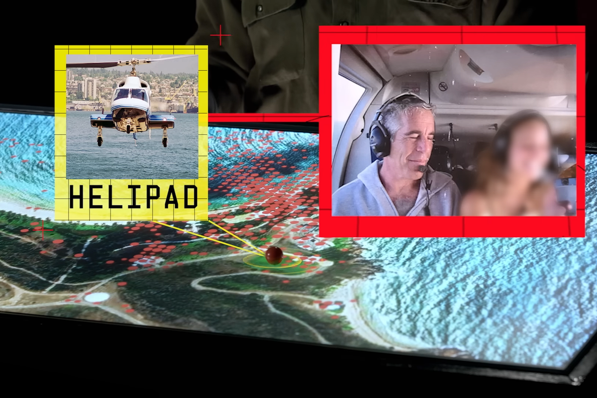 Остров Эпштейна на карте. Скриншот YT-канала "Wired"