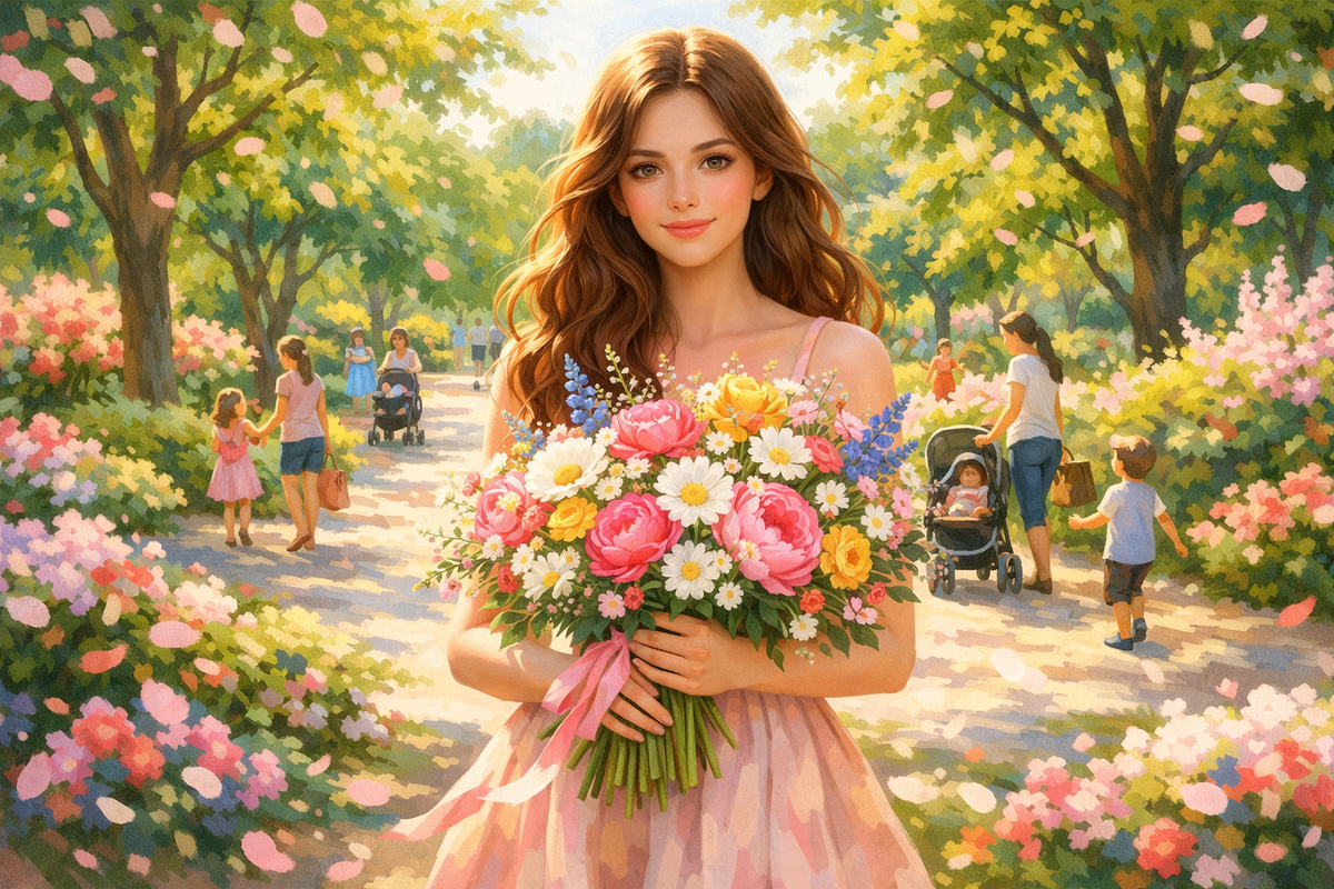 Девушка на этой картинке рада свежему букету сезонных цветов, о так бывает не всегда, в статье разбираю кратко и без воды, какие ошибки не допускать, чтобы порадовать любимую цветами