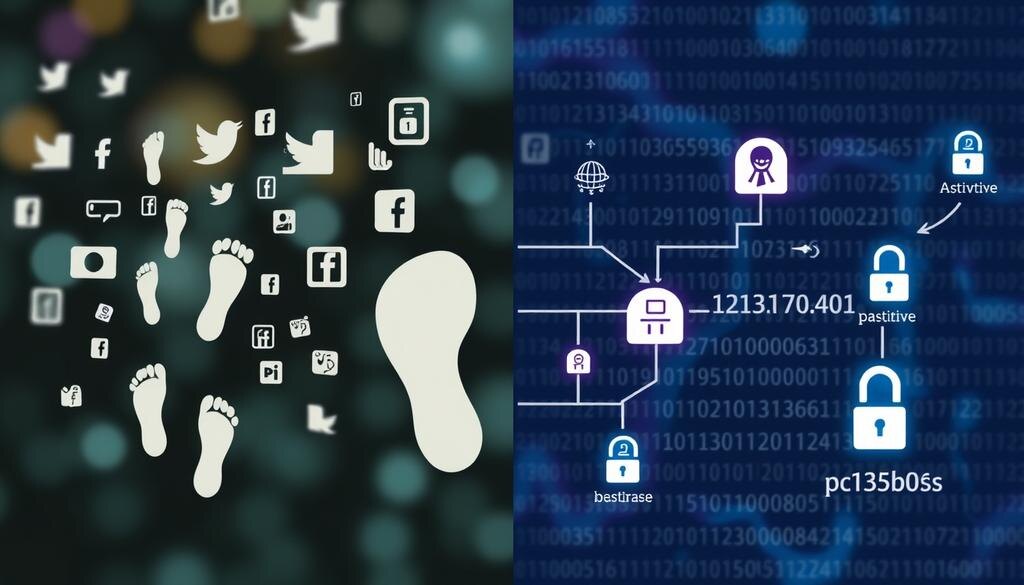    иллюстрация двух видов цифрового следа: активного и пассивного