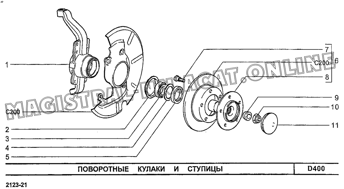 Поворотные кулаки и ступицы 2121-2123