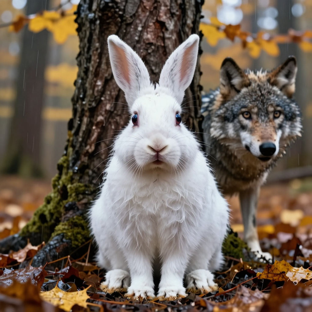 Бедный зайчик прыгает                                                                                          
Возле мокрых сосен,
Страшно в лапы волку
Серому попасть…(сгенерировано ИИ)